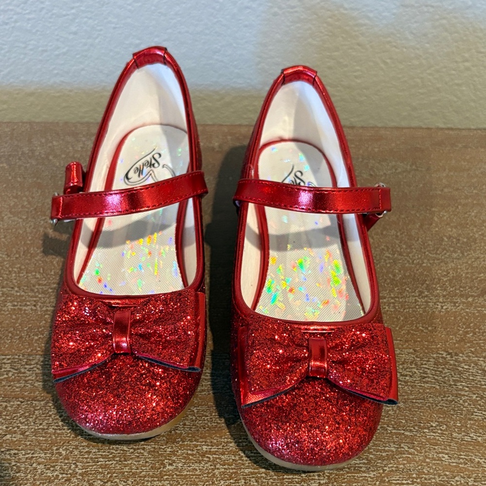 Stelle Red Glitter Kids Dress Shoes
